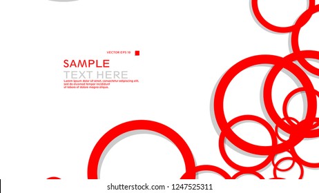 Simple Circles Background , with color red and shadow . vector graphic design on eps 10