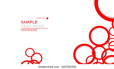Simple Circles Background , with color red and shadow . vector graphic design on eps 10