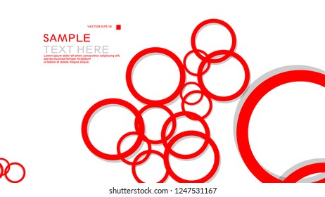 Simple Circles Background , with color red and shadow . vector graphic design on eps 10