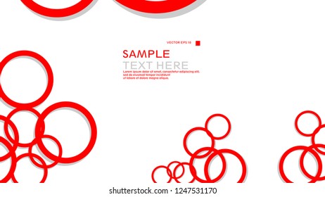 Simple Circles Background , with color red and shadow . vector graphic design on eps 10