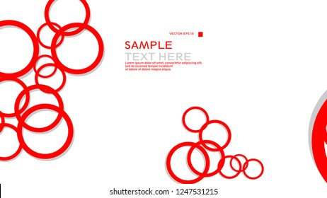 Simple Circles Background , with color red and shadow . vector graphic design on eps 10
