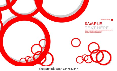 Simple Circles Background , with color red and shadow . vector graphic design on eps 10