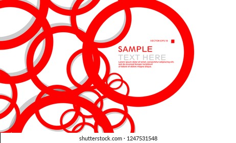 Simple Circles Background , with color red and shadow . vector graphic design on eps 10