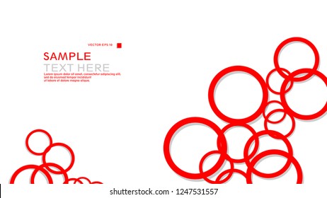 Simple Circles Background , with color red and shadow . vector graphic design on eps 10