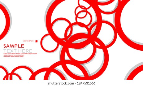Simple Circles Background , with color red and shadow . vector graphic design on eps 10