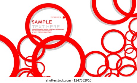 Simple Circles Background , with color red and shadow . vector graphic design on eps 10
