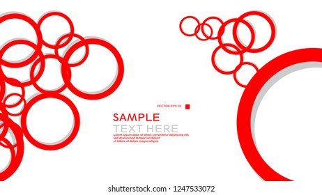 Simple Circles Background , with color red and shadow . vector graphic design on eps 10