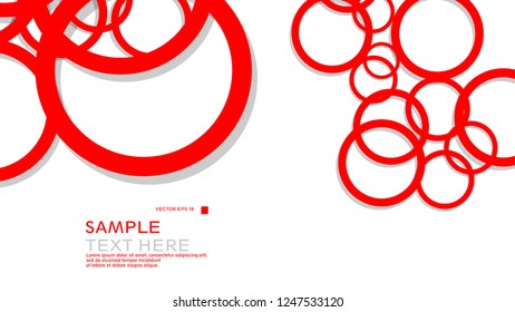 Simple Circles Background , with color red and shadow . vector graphic design on eps 10