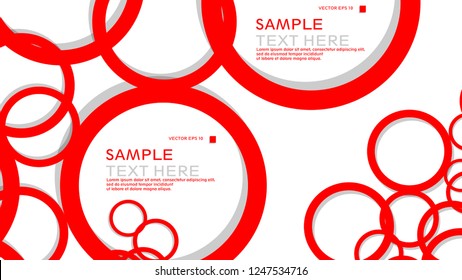 Simple Circles Background , with color red and shadow . vector graphic design on eps 10
