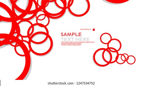 Simple Circles Background , with color red and shadow . vector graphic design on eps 10