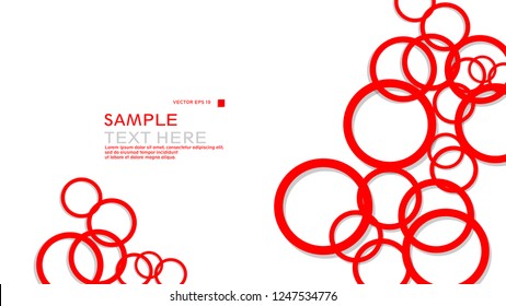 Simple Circles Background , with color red and shadow . vector graphic design on eps 10
