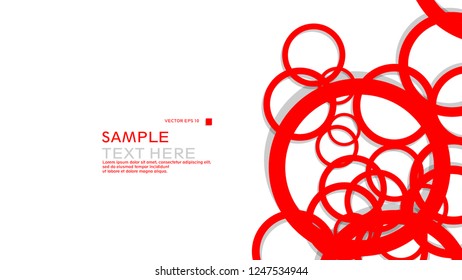 Simple Circles Background , with color red and shadow . vector graphic design on eps 10