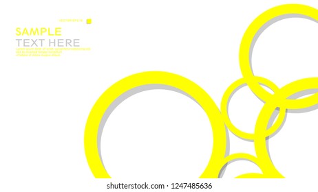 Simple Circles Background , with color yellow and shadow . vector graphic design on eps 10