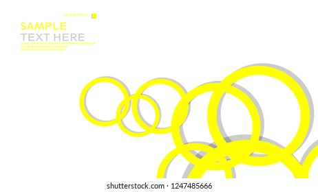 Simple Circles Background , with color yellow and shadow . vector graphic design on eps 10