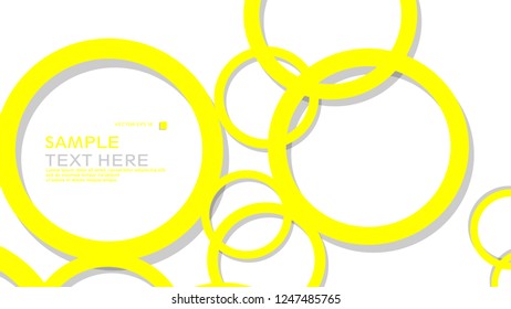 Simple Circles Background , with color yellow and shadow . vector graphic design on eps 10