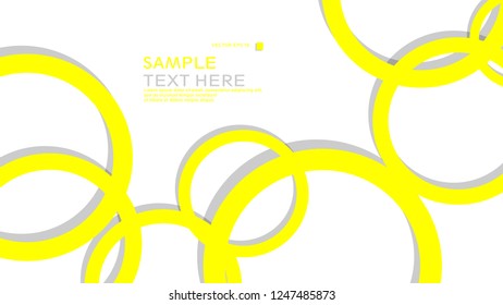 Simple Circles Background , with color yellow and shadow . vector graphic design on eps 10