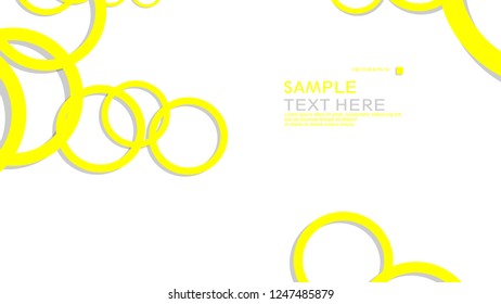 Simple Circles Background , with color yellow and shadow . vector graphic design on eps 10