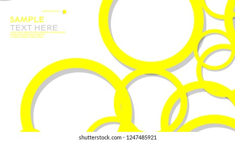 Simple Circles Background , with color yellow and shadow . vector graphic design on eps 10