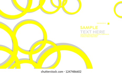 Simple Circles Background , with color yellow and shadow . vector graphic design on eps 10