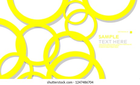 Simple Circles Background , with color yellow and shadow . vector graphic design on eps 10