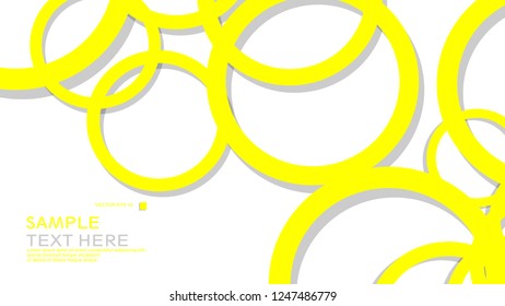 Simple Circles Background , with color yellow and shadow . vector graphic design on eps 10
