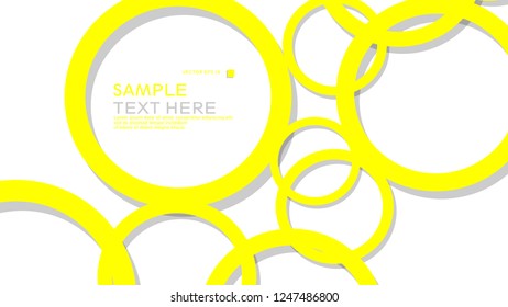 Simple Circles Background , with color yellow and shadow . vector graphic design on eps 10