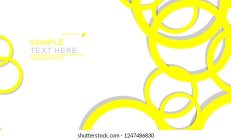 Simple Circles Background , with color yellow and shadow . vector graphic design on eps 10