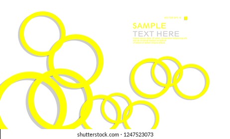 Simple Circles Background , with color yellow and shadow . vector graphic design on eps 10