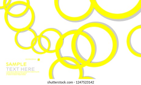 Simple Circles Background , with color yellow and shadow . vector graphic design on eps 10