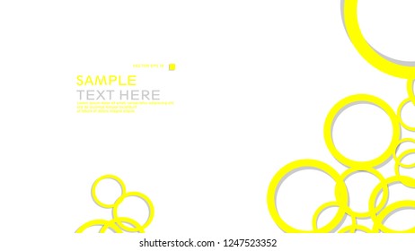 Simple Circles Background , with color yellow and shadow . vector graphic design on eps 10