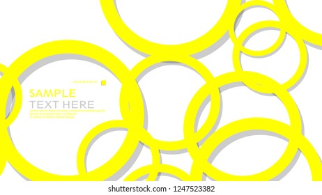 Simple Circles Background , with color yellow and shadow . vector graphic design on eps 10