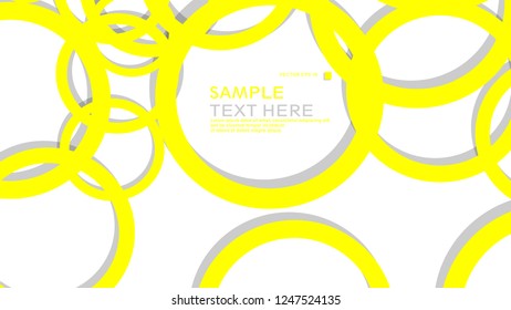Simple Circles Background , with color yellow and shadow . vector graphic design on eps 10