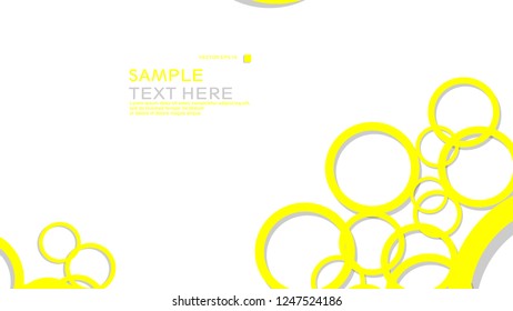 Simple Circles Background , with color yellow and shadow . vector graphic design on eps 10