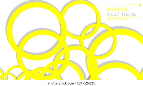 Simple Circles Background , with color yellow and shadow . vector graphic design on eps 10