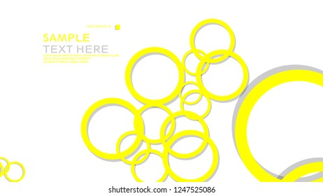 Simple Circles Background , with color yellow and shadow . vector graphic design on eps 10