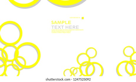 Simple Circles Background , with color yellow and shadow . vector graphic design on eps 10