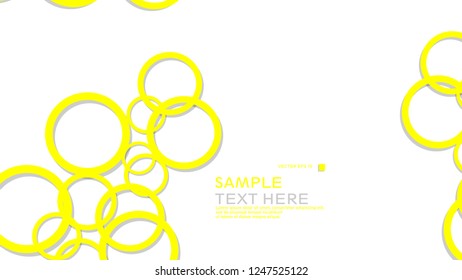 Simple Circles Background , with color yellow and shadow . vector graphic design on eps 10