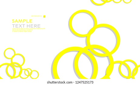 Simple Circles Background , with color yellow and shadow . vector graphic design on eps 10