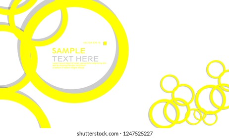 Simple Circles Background , with color yellow and shadow . vector graphic design on eps 10