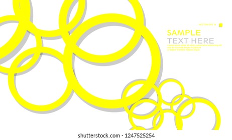 Simple Circles Background , with color yellow and shadow . vector graphic design on eps 10