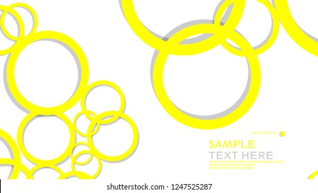 Simple Circles Background , with color yellow and shadow . vector graphic design on eps 10