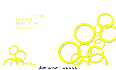 Simple Circles Background , with color yellow and shadow . vector graphic design on eps 10