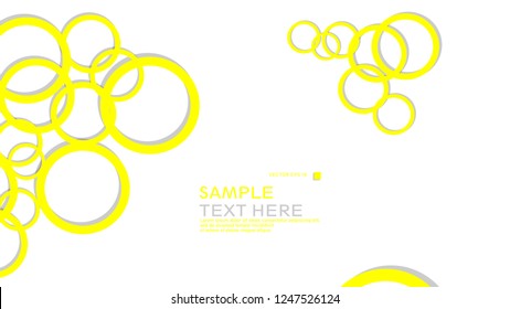 Simple Circles Background , with color yellow and shadow . vector graphic design on eps 10