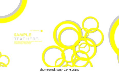 Simple Circles Background , with color yellow and shadow . vector graphic design on eps 10