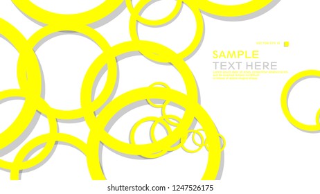 Simple Circles Background , with color yellow and shadow . vector graphic design on eps 10