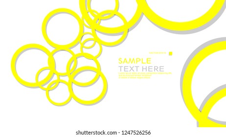 Simple Circles Background , with color yellow and shadow . vector graphic design on eps 10