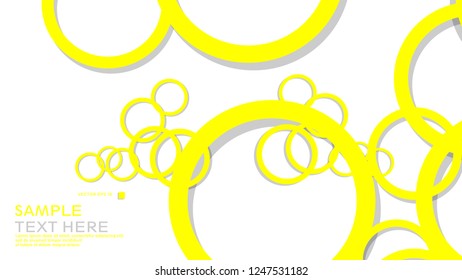 Simple Circles Background , with color yellow and shadow . vector graphic design on eps 10
