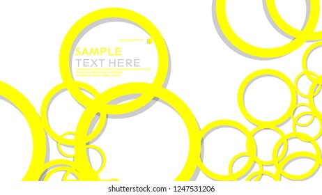 Simple Circles Background , with color yellow and shadow . vector graphic design on eps 10