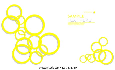 Simple Circles Background , with color yellow and shadow . vector graphic design on eps 10
