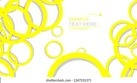 Simple Circles Background , with color yellow and shadow . vector graphic design on eps 10